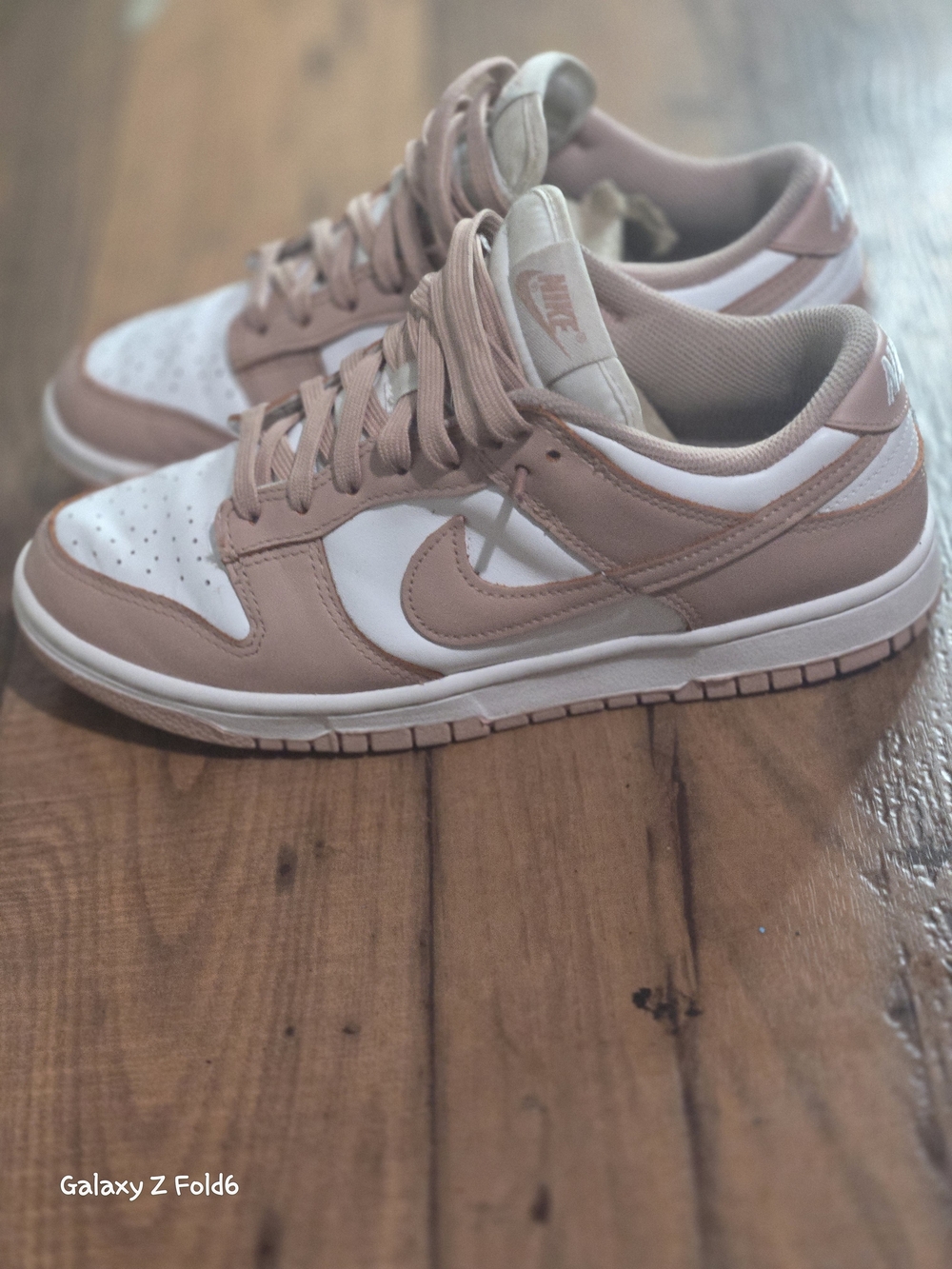 Nike Women’s Low-Top Sneakers in Blush Pink and White